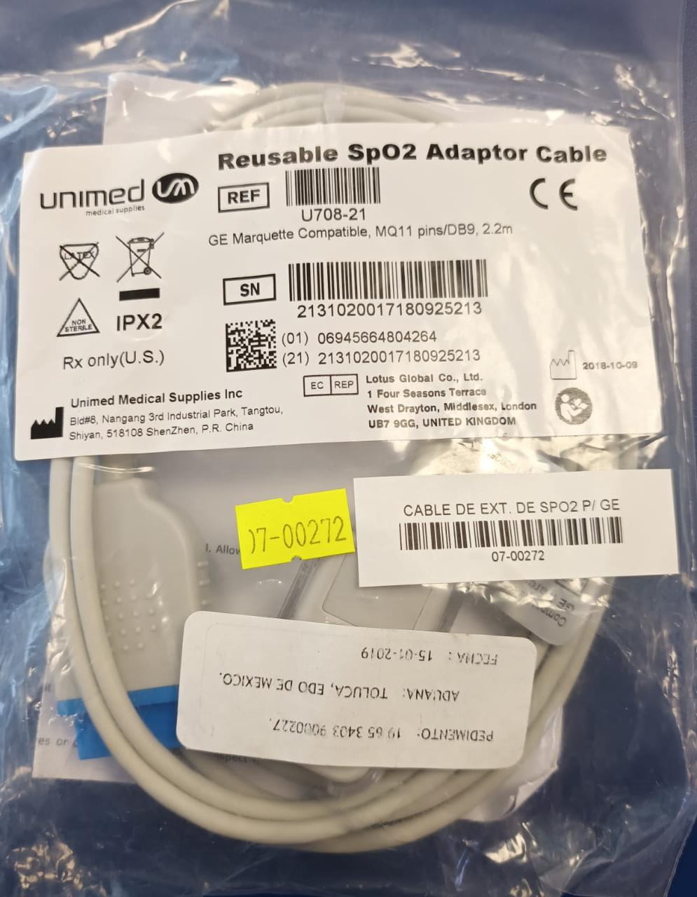 CABLE TRONCAL SPO2 REUTILIZABLE