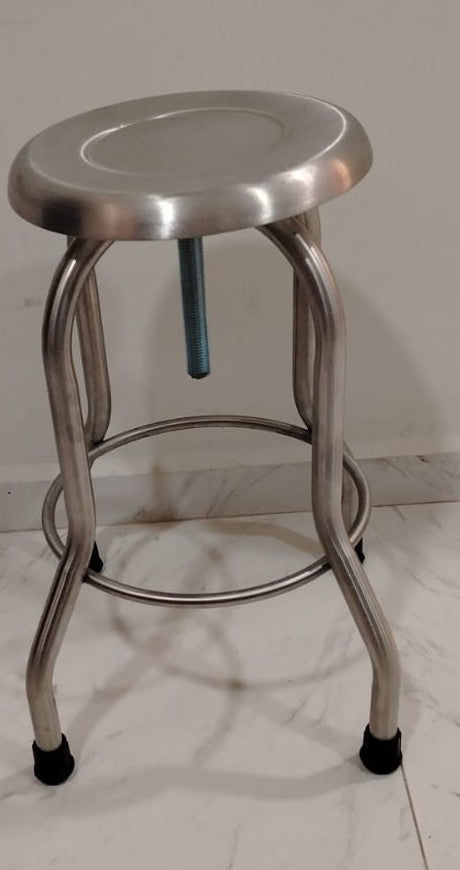 BANCO GIRATORIO ACERO INOXIDABLE SIN RESPALDO