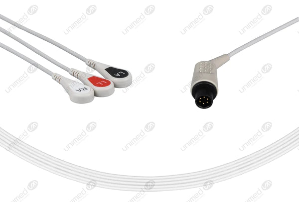 CABLE DE ECG REUTILIZABLE COMPATIBLE CON AAMI DE 6 PINES