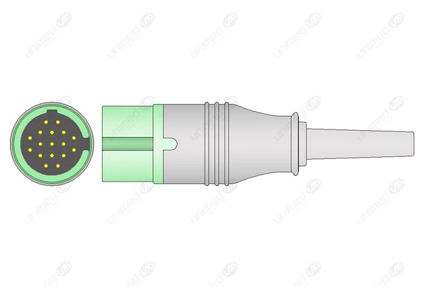 CABLE DE ECG REUTILIZABLE DE UNA PIEZA COMPATIBLE CON SPACELABS