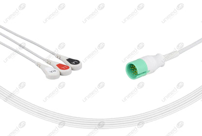 CABLE DE ECG REUTILIZABLE DE UNA PIEZA COMPATIBLE CON SPACELABS