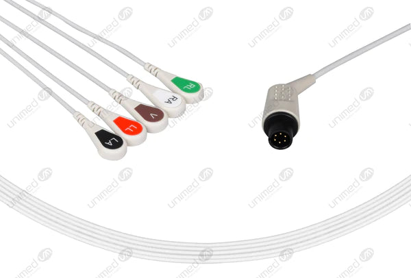 CABLE DE ECG REUTILIZABLE COMPATIBLE CON AAMI DE 6 PINES