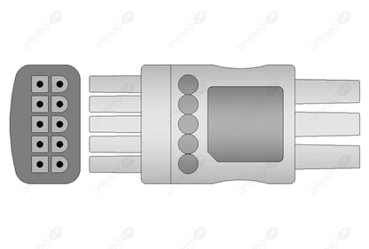 Cable conductor de ECG reutilizable con DATASCOPE-AHA