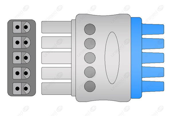 CABLE CONDUCTOR DE ECG REUTILIZABLE COMPATIBLE CON SIEMENS-AHA