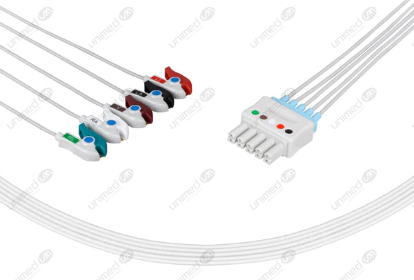 CABLE CONDUCTOR DE ECG REUTILIZABLE COMPATIBLE CON SIEMENS-AHA