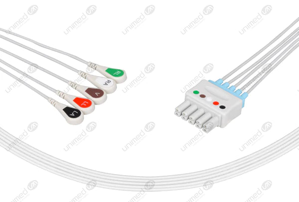 CABLE CONDUCTOR DE ECG REUTILIZABLE COMPATIBLE CON SIEMENS-AHA