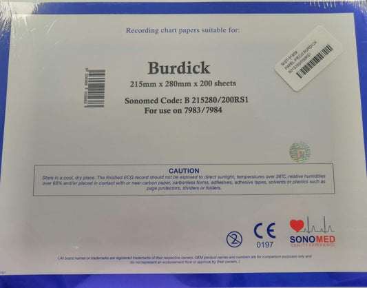 PAPEL PARA ECG BURDICK B215280/200RS1 79/83/7984 SONOMED