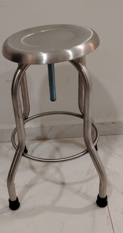 BANCO GIRATORIO ACERO INOXIDABLE SIN RESPALDO