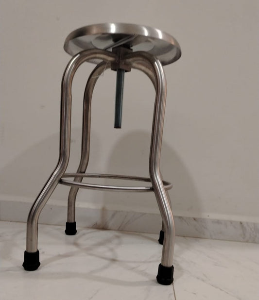 BANCO GIRATORIO ACERO INOXIDABLE SIN RESPALDO