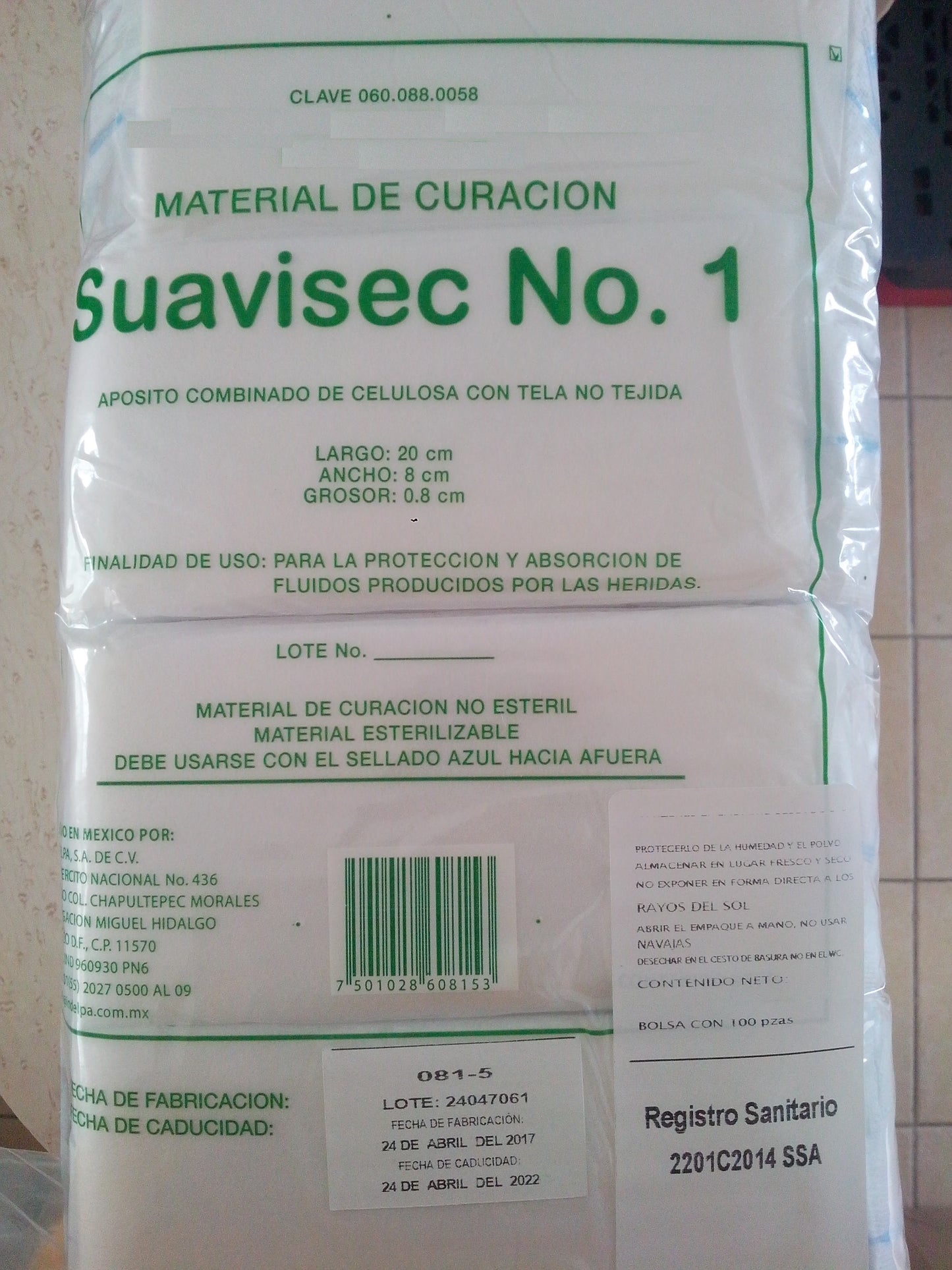 APOSITO COMBINADO DE CELULOSA  SUAVICEC