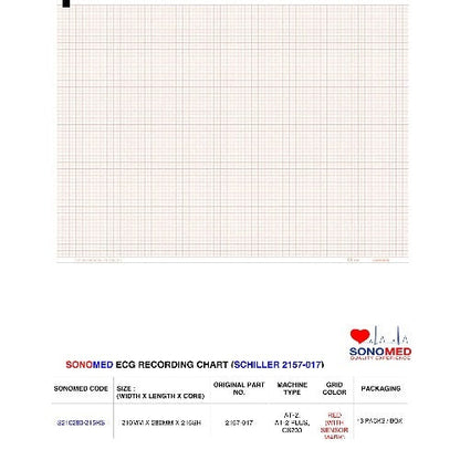 Papel para electrocardiografía marca sonomed modelo S210280/215RS (shiller AT-2)