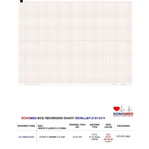 Papel para electrocardiografía marca sonomed modelo S210280/215RS (shiller AT-2)